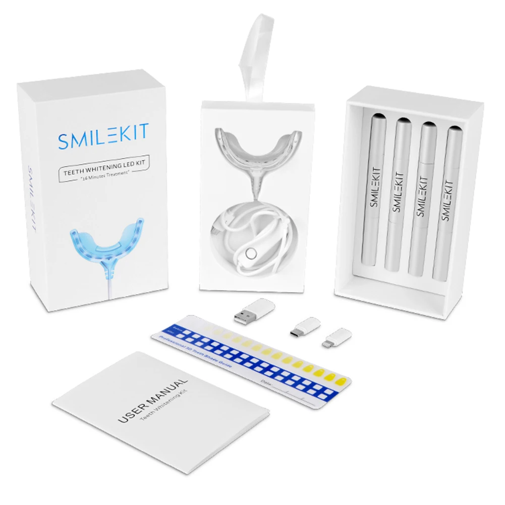 Teeth Whitening Led Kit - Inteligentny rozrządu 16-LED Zimne światło Zestaw