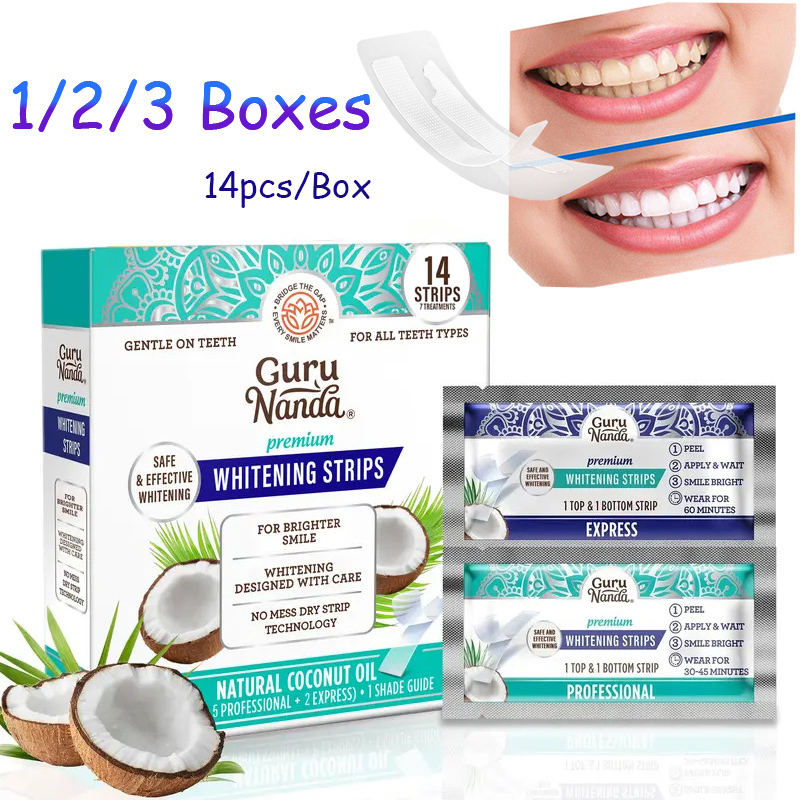 Teeth Whitening With Coconut Oil - 14 szt./pudełko Paski do wybielania zębów