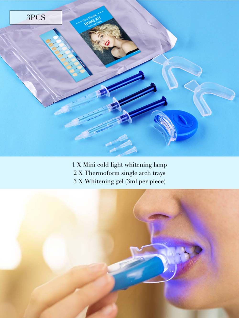 Teeth Whitening Led Kit - Najwyższej jakości zestaw żelowy do wybielania