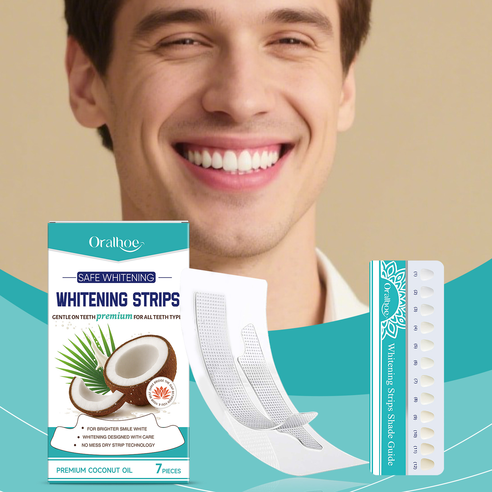 Teeth Whitening With Coconut Oil - Paski do wybielania zębów z olejem