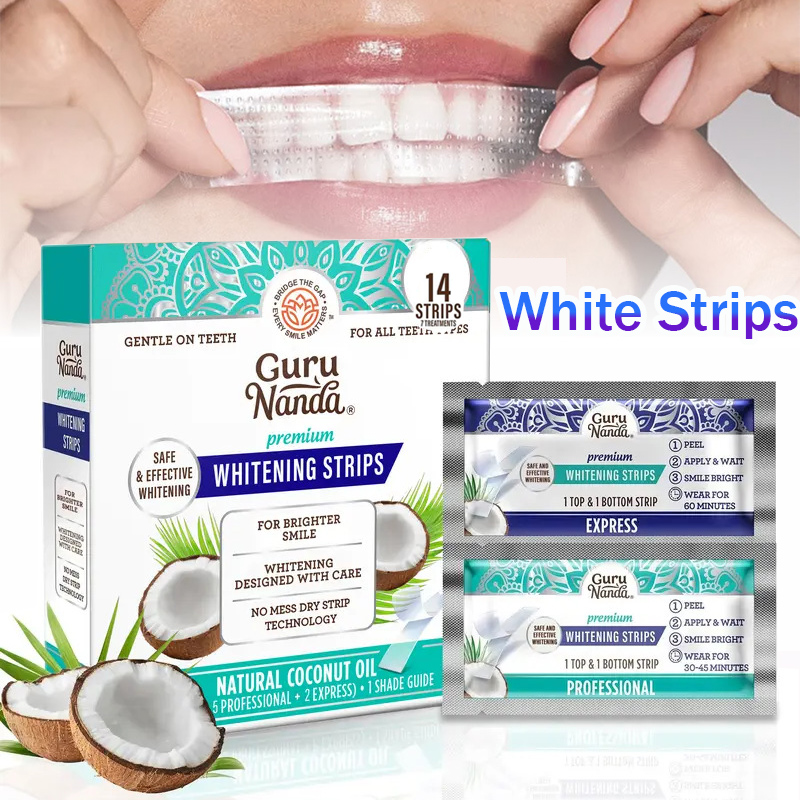 Teeth Whitening With Coconut Oil - 1/2/3 Pudełka Białych Pasków z Olejem