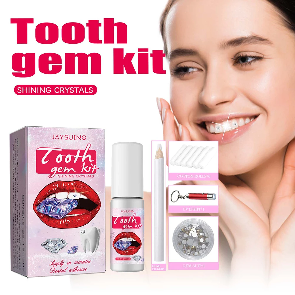 Teeth Whitening Light Kit - DIY zestaw klejnotów do zębów z