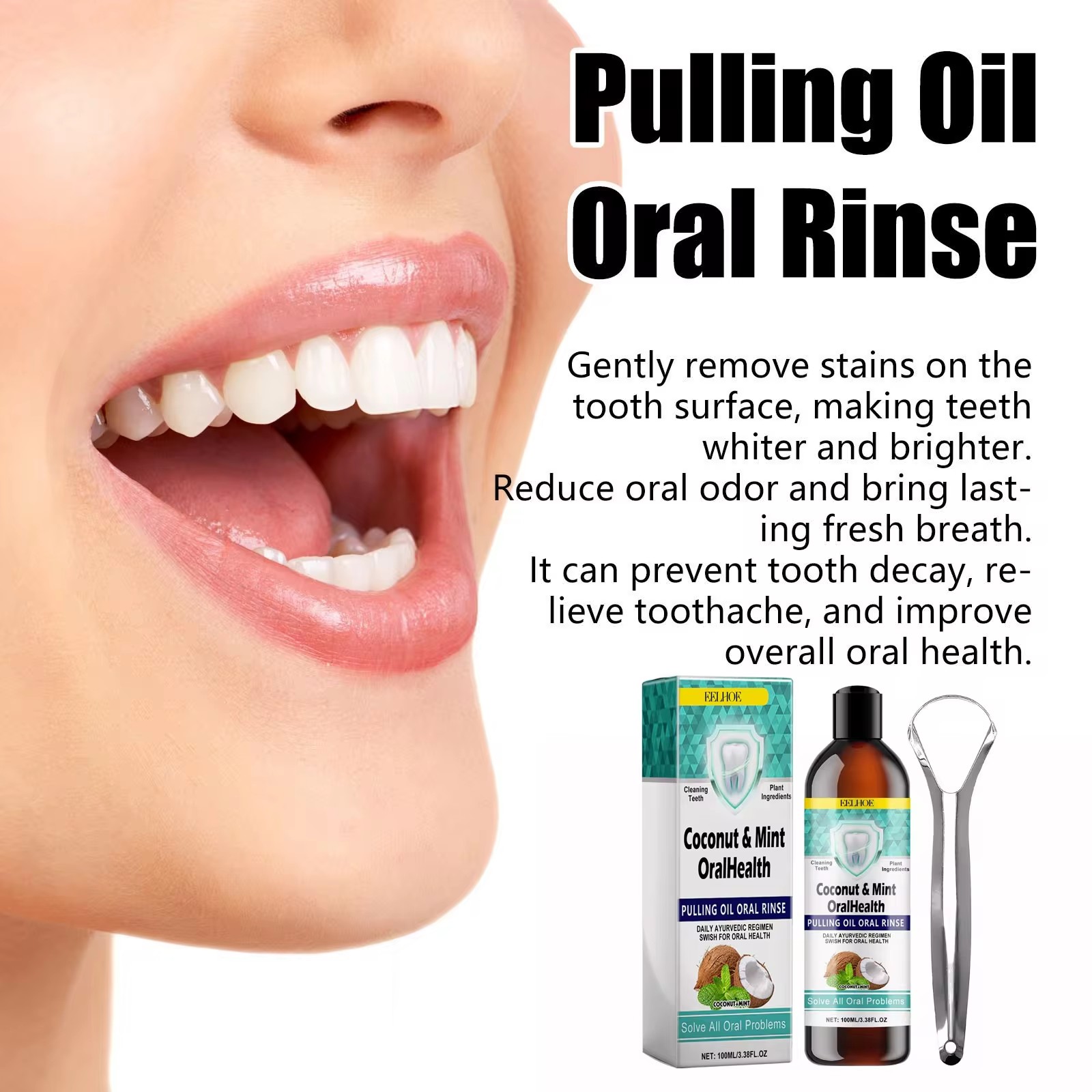 EELHOE miętowy olejek kokosowy – Teeth Whitening With Coconut Oil recenzja i cena